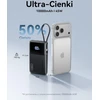 INIU išorinis akumuliatorius 45 W, 10000 mAh, USB-C kabelis, PD/QC, juoda, P55L