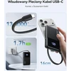 INIU išorinis akumuliatorius 45 W, 10000 mAh, USB-C kabelis, PD/QC, juoda, P55L