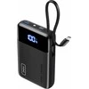 INIU P51L powerbank 20000 mAh su integruotu USB-C kabeliu, 45 W PD3.0 / QC4.0, juodas