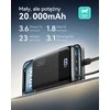 INIU P51L powerbank 20000 mAh su integruotu USB-C kabeliu, 45 W PD3.0 / QC4.0, juodas