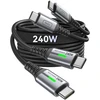 INIU USB-C – USB-C laidas 240 W, 1 m nailono pynimo, greitam įkrovimui, 2 vnt. komplektas