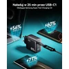 INIU USB kroviklis 65 W, 3 jungtys (2 x USB-C + 1x USB-A), greitas PD įkrovimas, GaN technologija