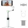Insta360 Flow 2 Pro baltas išmanusis 3 ašių stabilizatorius telefonui su AI sekimu, 360° panoraminiu stovu ir selfie lazdele