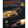 Jansite automobilinis vaizdo registratorius veidrodėlyje 4K su 10 colių IPS ekranu ir 1080p galine kamera T79D+H35D+10M+64G-EU2