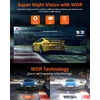 Jansite automobilinis vaizdo registratorius veidrodėlyje 4K su 10 colių IPS ekranu ir 1080p galine kamera T79D+H35D+10M+64G-EU2