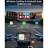 Jansite motociklo navigacijos sistema su 7 colių IPS ekranu, vandeniui atspariu lietimui jautriu ekranu ir Bluetooth CarPlay Android Auto funkcija MT83E+DYX-5