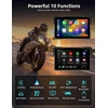 Jansite motociklo navigacijos sistema su 7 colių IPS ekranu, vandeniui atspariu lietimui jautriu ekranu ir Bluetooth CarPlay Android Auto funkcija MT83E+DYX-5