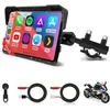 Jansite motociklo navigacijos sistema su 7 colių IPS ekranu, vandeniui atspariu lietimui jautriu ekranu ir Bluetooth CarPlay Android Auto funkcija MT83E+DYX-5