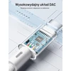 JSAUX 1 m USB-C–3,5 mm garso kabelis su DAC keitikliu, baltas, AU011-WH