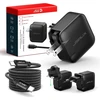 JSAUX 65 W USB-C GaN įkroviklis su 2 m USB-C laidu, CH6505