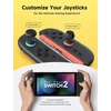 JSAUX juodi analoginių valdymo svirtelių antgaliai Nintendo Switch 2 valdikliui, 3 dydžių, GP0404