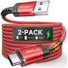 JSAUX USB-A–USB-C įkrovimo laidų rinkinys, 1 m ir 2 m, 25 W, 2 vnt., CC0011