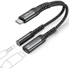 JSAUX USB-C garso ir įkrovimo adapteris su 3,5 mm lizdu, PD 60 W, JSDENZCM0029BL