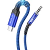 JSAUX USB-C–3,5 mm AUX garso kabelis su DAC, 1 m, JSDENZC2AUXBU2M