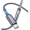 JSAUX USB-C–3,5 mm AUX garso kabelis su DAC, 1 m, JSDEKJC2AUXGY2M