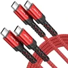 JSAUX USB-C–USB-C laidas, 100 W, 2 m, raudonas, CC0020