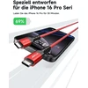 JSAUX USB-C–USB-C laidas, 100 W, 2 m, raudonas, CC0020