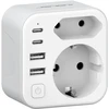 JSVER kelioninis adapteris M tipo kištukui su 2 USB-A ir 2 USB-C, 17 W, JSVER-PA2042-ZA