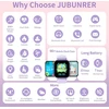 JUBUNRER išmanusis laikrodis vaikams su Bluetooth, žingsniamačiu, kraujospūdžio ir pulsometru, IP68, kidfit-violet