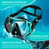 KAEFUYS suaugusiųjų snorkelinimo rinkinys su sausu vožtuvu, panoramine 180° mase ir silikoniniu apvadu