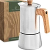 Kavos aparatas WALDWERK espresso kavinukas 300 ml indukcinei, dujinei ir elektrinei viryklei, nerūdijantis plienas, ąžuolo rankena