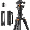 K&F Concept aliuminis fotoaparato trikojis, 163 cm, 4 sekcijos, 20 kg apkrova, rutulinė galvutė, K234A0+BH-28L
