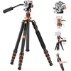 K&F CONCEPT anglies pluošto fotoaparato trikojis su hidrauline galvute, 173 cm, KF09.158