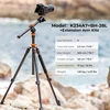 K&F CONCEPT fotoaparato trikojis 200 cm su 360° rutuline galvute K234A7+BH-28L
