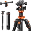 K&F CONCEPT fotoaparato trikojis 200 cm su 360° rutuline galvute K234A7+BH-28L