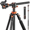 K&F Concept fotoaparato trikojis 238 cm su 90° centrine kolona T254A8