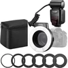 K&F CONCEPT makro žiedinė TTL blykstė GN 14 su AF pagalbine šviesa P15-KF22.008
