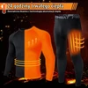 Kiiwah vyriškas termo apatinių komplektas ilgomis rankovėmis, juodas, M, 25-1P Men Thermal Underwear-BK-M