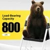 KINGRACK dviejų pakopų sulankstoma kopėčių kėdutė su blokavimo funkcija ir neslystančiais laipteliais, 150 kg