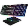 Klaviatūra EMPIRE GAMING žaidimų klaviatūros, pelės ir kilimėlio rinkinys RGB AZERTY 2400 DPI OE-KM-158