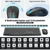 Klaviatūra KOORUI belaidis klaviatūros ir pelės rinkinys 2,4 GHz, QWERTZ, BK0104-Juodas