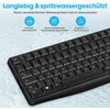 Klaviatūra KOORUI belaidis klaviatūros ir pelės rinkinys 2,4 GHz QWERTZ, 104 klavišai, BKC01-Juodas