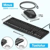 Klaviatūra KOORUI belaidis klaviatūros ir pelės rinkinys 2,4 GHz QWERTZ, 104 klavišai, BKC01-Juodas