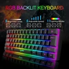 Klaviatūra KUIYN laidinis žaidimų klaviatūros, pelės ir kilimėlio rinkinys su RGB