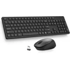 Klaviatūra LeadsaiL belaidis klaviatūros ir pelės rinkinys, 2,4 GHz, QWERTZ, USB, K786-Juodas