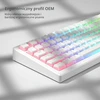 Klaviatūra LQXQ PBT pudding klavišų dangtelių rinkinys 130 vnt., OEM profilis, baltas