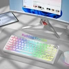 Klaviatūra LQXQ PBT pudding klavišų dangtelių rinkinys 130 vnt., OEM profilis, baltas
