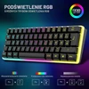 Klaviatūra RedThunder belaidis žaidimų klaviatūros ir pelės rinkinys 60%, QWERTZ, RGB, 2,4 GHz K62