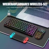 Klaviatūra RedThunder belaidis žaidimų klaviatūros ir pelės rinkinys 2,4 GHz QWERTZ, 85 klavišai, K84