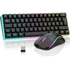 Klaviatūra RedThunder belaidis žaidimų klaviatūros ir pelės rinkinys 60%, QWERTZ, RGB, 2,4 GHz K62