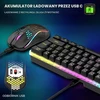 Klaviatūra RedThunder belaidis žaidimų klaviatūros ir pelės rinkinys 60%, QWERTZ, RGB, 2,4 GHz K62