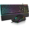 Klaviatūra RedThunder žaidimų klaviatūros ir pelės rinkinys RGB, QWERTZ, laidinis k10
