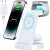 KLiHD 3‑in‑1 belaidė įkrovimo stotelė Phone telefonams, iWatch ir Pods, 18 W, balta