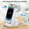 KLiHD 3‑in‑1 belaidė įkrovimo stotelė Phone telefonams, iWatch ir Pods, 18 W, balta