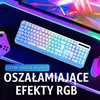 KLIM belaidė žaidimų klaviatūra su RGB apšvietimu, AZERTY, balta, WL906FR