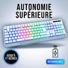 KLIM belaidė žaidimų klaviatūra su RGB apšvietimu, AZERTY, balta, WL906FR